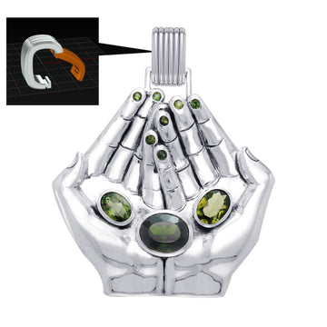 A clear landscape of our palms ~ Dali-inspired fine Sterling Silver Jewelry Pendant With Open System Bale TMD305 - Jewelry